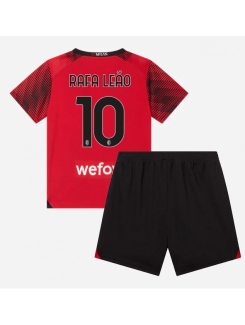 AC Milan Rafael Leao #10 Replika Hemmakläder Barn 2023-24 Kortärmad (+ byxor)